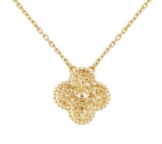 COLLAR	1 TREBOL DORADO CON LABRADO / PLATA .925 BAÑO DE ORO 18K