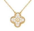 COLLAR	1 TREBOL DORADO COMPLETO CON PIEDRAS / PLATA .925 BAÑO DE ORO 18K
