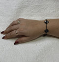 PULSERA 5 TREBOL NEGRO CON TREBOL NEGRO DE RAYAS