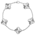PULSERA 5 TREBOL PLATA CON RAYAS / PLATA .925
